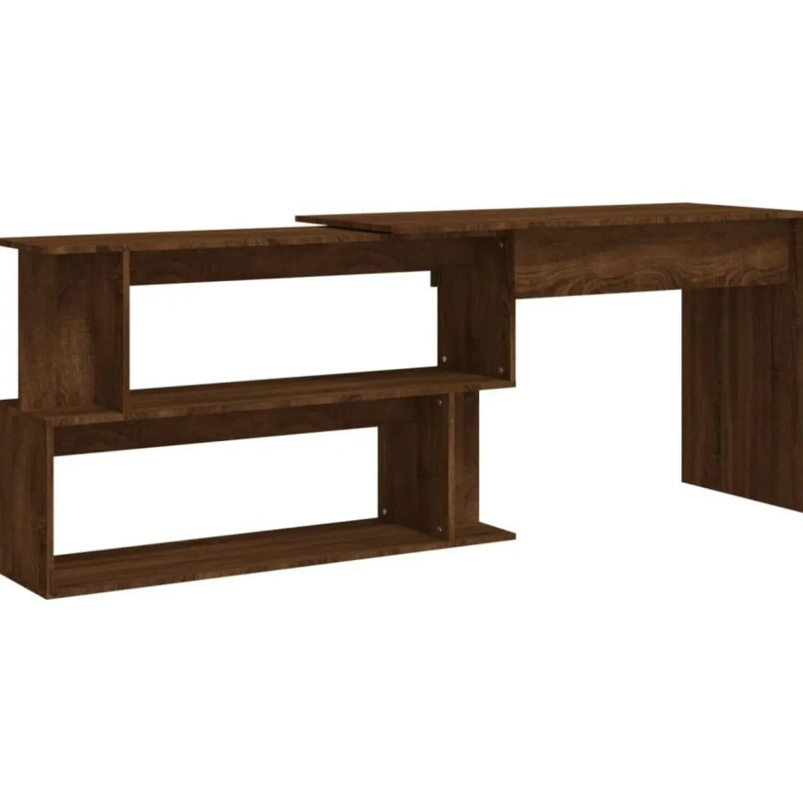 Bureau d'angle Chene marron 200x50x76 cm Bois d'ingenierie