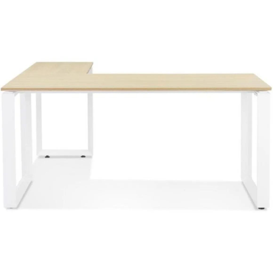 Bureau d'Angle Design Abigano 170cm Naturel & Blanc