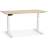 Bureau Design Réglable Électrique 140cm Naturel & Blanc