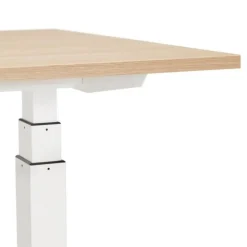 Bureau Design Réglable Électrique 140cm Naturel & Blanc