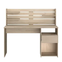 Bureau droit avec crédence et rangements L138cm PIA