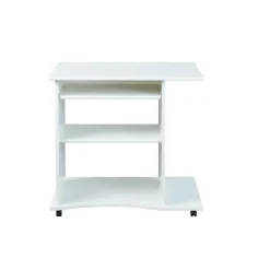 Bureau droit informatique avec tablette coulissante et roulettes L80cm ADRIEN