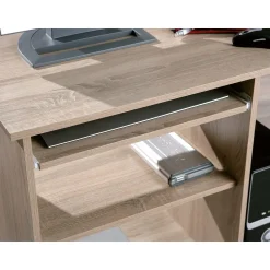 Bureau droit informatique avec tablette coulissante et roulettes L80cm ADRIEN