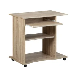 Bureau droit informatique avec tablette coulissante et roulettes L80cm ADRIEN