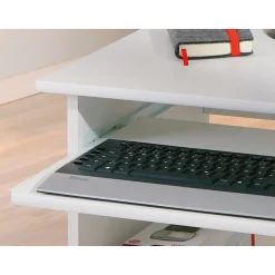 Bureau droit informatique avec tablette coulissante et roulettes L80cm ADRIEN