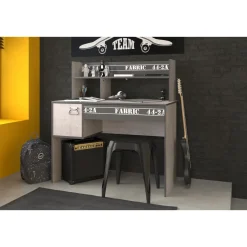 Bureau enfant 1 porte 1 tiroir 1 étagère style industriel L108cm LOFTY