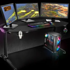 Bureau gamer HEADQUARTER 400 - RGB - Grande tail