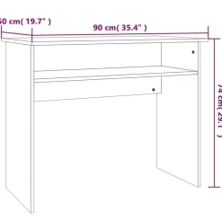 Bureau Sonoma gris 90x50x74 cm Bois d'ingenierie