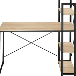 Bureau Style industriel Étagère intégrée avec 3 compartiments de stockage