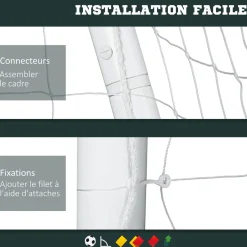 But de football cage de foot but futsal - dim. 180L x 92l x 124H cm - PVC blanc