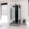 Cabine de douche carrée grise verre dépoli 80x80 cm - STUDY 80