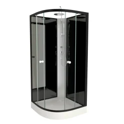 Cabine de douche quart de rond noire 85x85 cm - GRAPHITE