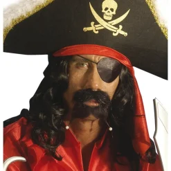 Cache-oeil de pirate satin noir - Adulte