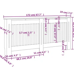 Cache-radiateur Blanc MDF 172 cm