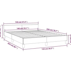 Cadre de lit avec tete de lit sans matelas blanc 140x200 cm