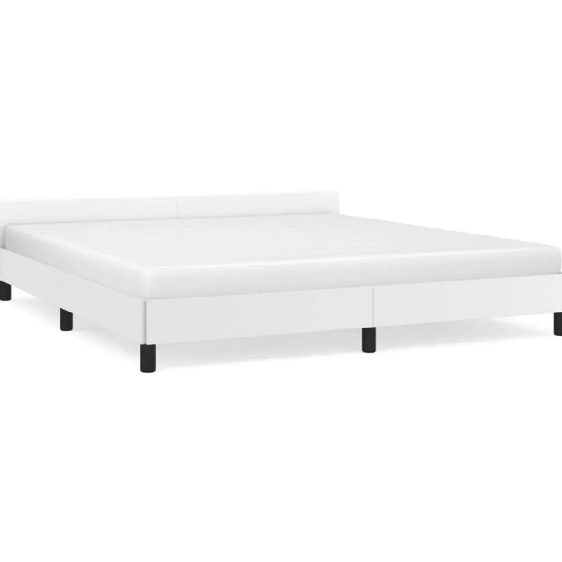 Cadre de lit avec tete de lit sans matelas blanc 160x200 cm