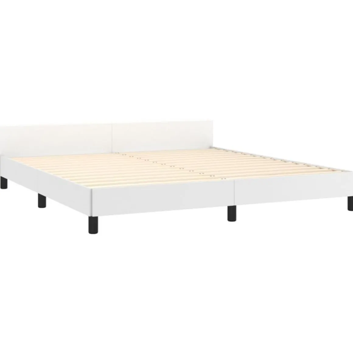 Cadre de lit avec tete de lit sans matelas blanc 160x200 cm