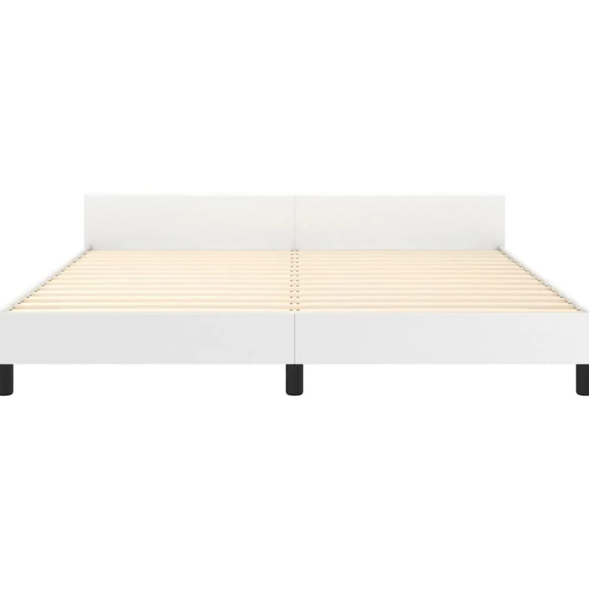 Cadre de lit avec tete de lit sans matelas blanc 160x200 cm