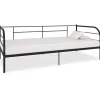 Cadre de lit de repos sans matelas noir metal 90x200 cm