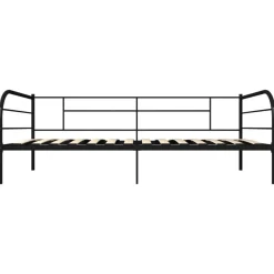 Cadre de lit de repos sans matelas noir metal 90x200 cm
