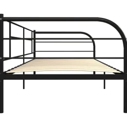 Cadre de lit de repos sans matelas noir metal 90x200 cm