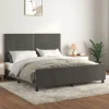 Cadre de lit sans matelas gris fonce 160x200 cm velours