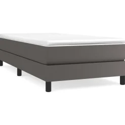 Cadre de lit sans matelas gris 90x200 cm similicuir