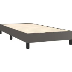 Cadre de lit sans matelas gris 90x200 cm similicuir