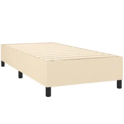 Cadre de lit sans matelas creme 90x200 cm tissu