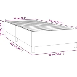 Cadre de lit sans matelas creme 90x200 cm tissu