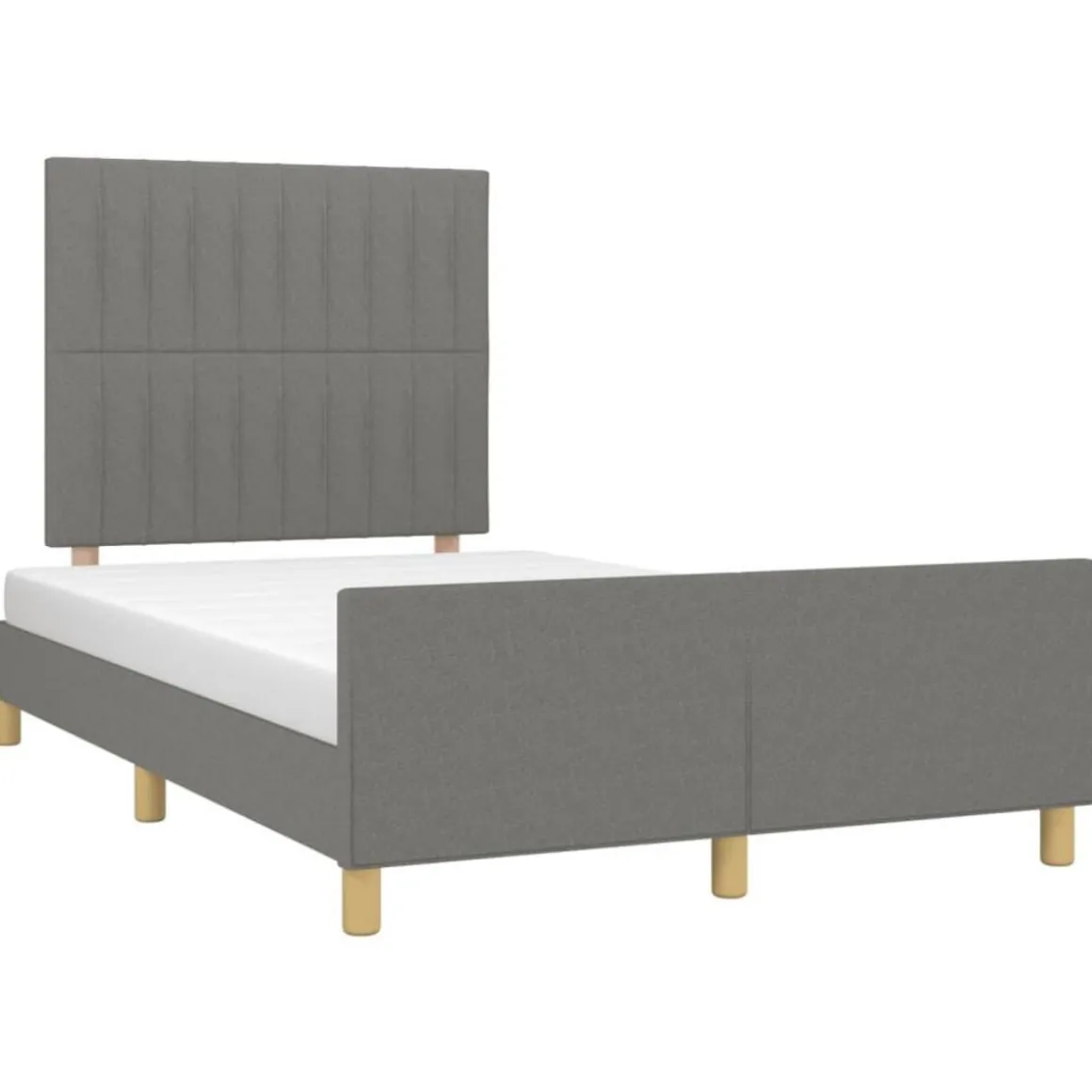Cadre de lit sans matelas gris fonce 120x200 cm tissu