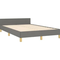 Cadre de lit sans matelas gris fonce 120x200 cm tissu