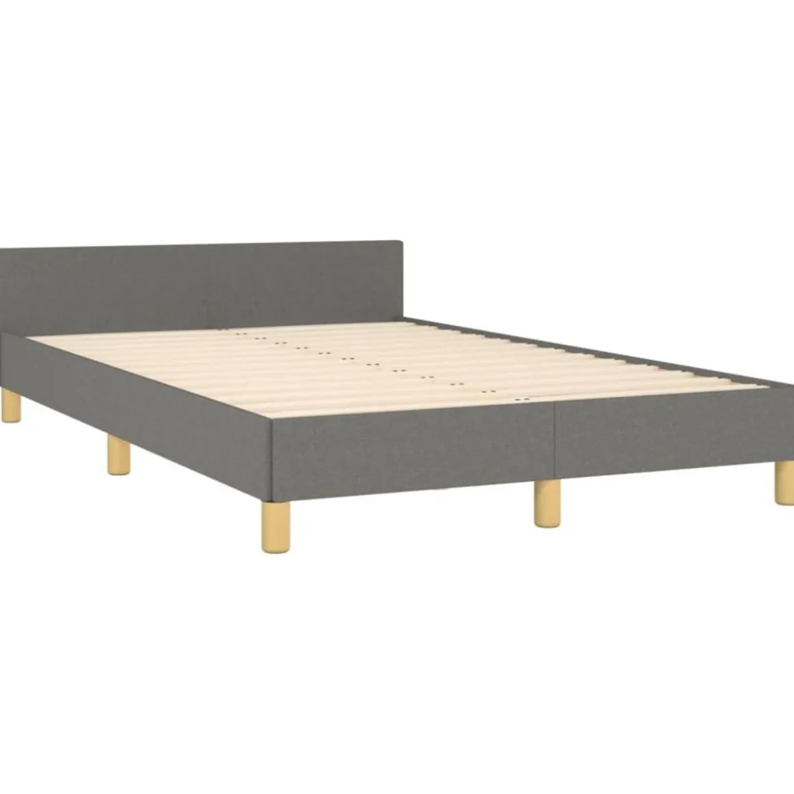 Cadre de lit sans matelas gris fonce 120x200 cm tissu