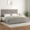 Cadre de lit sans matelas gris clair 200x200 cm velours