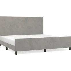 Cadre de lit sans matelas gris clair 200x200 cm velours