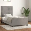 Cadre de lit sans matelas gris clair 80x200 cm velours