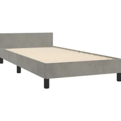 Cadre de lit sans matelas gris clair 80x200 cm velours