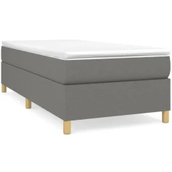 Cadre de lit sans matelas gris fonce 80x200 cm tissu
