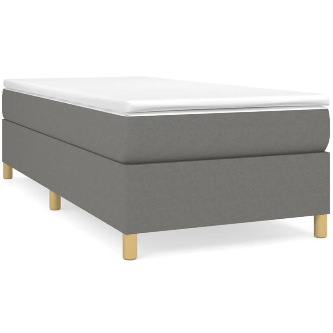 Cadre de lit sans matelas gris fonce 80x200 cm tissu