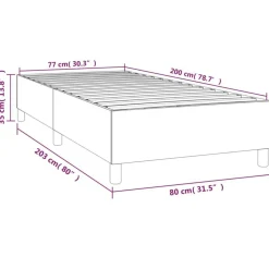 Cadre de lit sans matelas gris fonce 80x200 cm tissu