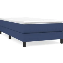 Cadre de lit sans matelas bleu 100x200 cm tissu