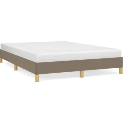 Cadre de lit sans matelas taupe 160x200 cm tissu