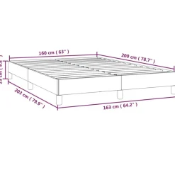 Cadre de lit sans matelas taupe 160x200 cm tissu