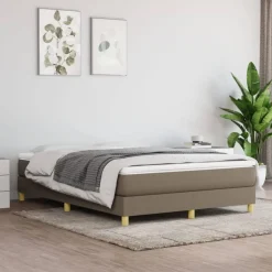 Cadre de lit sans matelas taupe 140x200 cm tissu