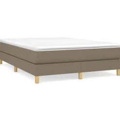 Cadre de lit sans matelas taupe 140x200 cm tissu
