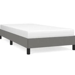 Cadre de lit sans matelas gris fonce 80x200 cm tissu