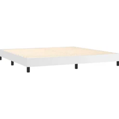 Cadre de lit sans matelas blanc 200x200 cm similicuir