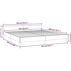 Cadre de lit sans matelas gris fonce 160x200 cm velours