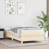 Cadre de lit sans matelas creme 100x200 cm tissu