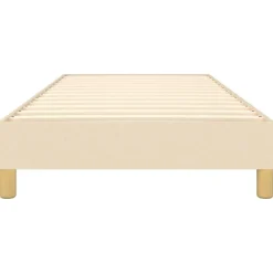 Cadre de lit sans matelas creme 100x200 cm tissu